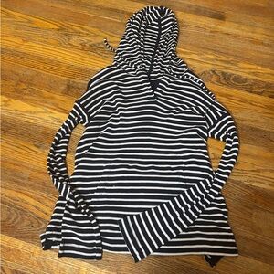 GAP Navy and White Waffle Hoodie Small